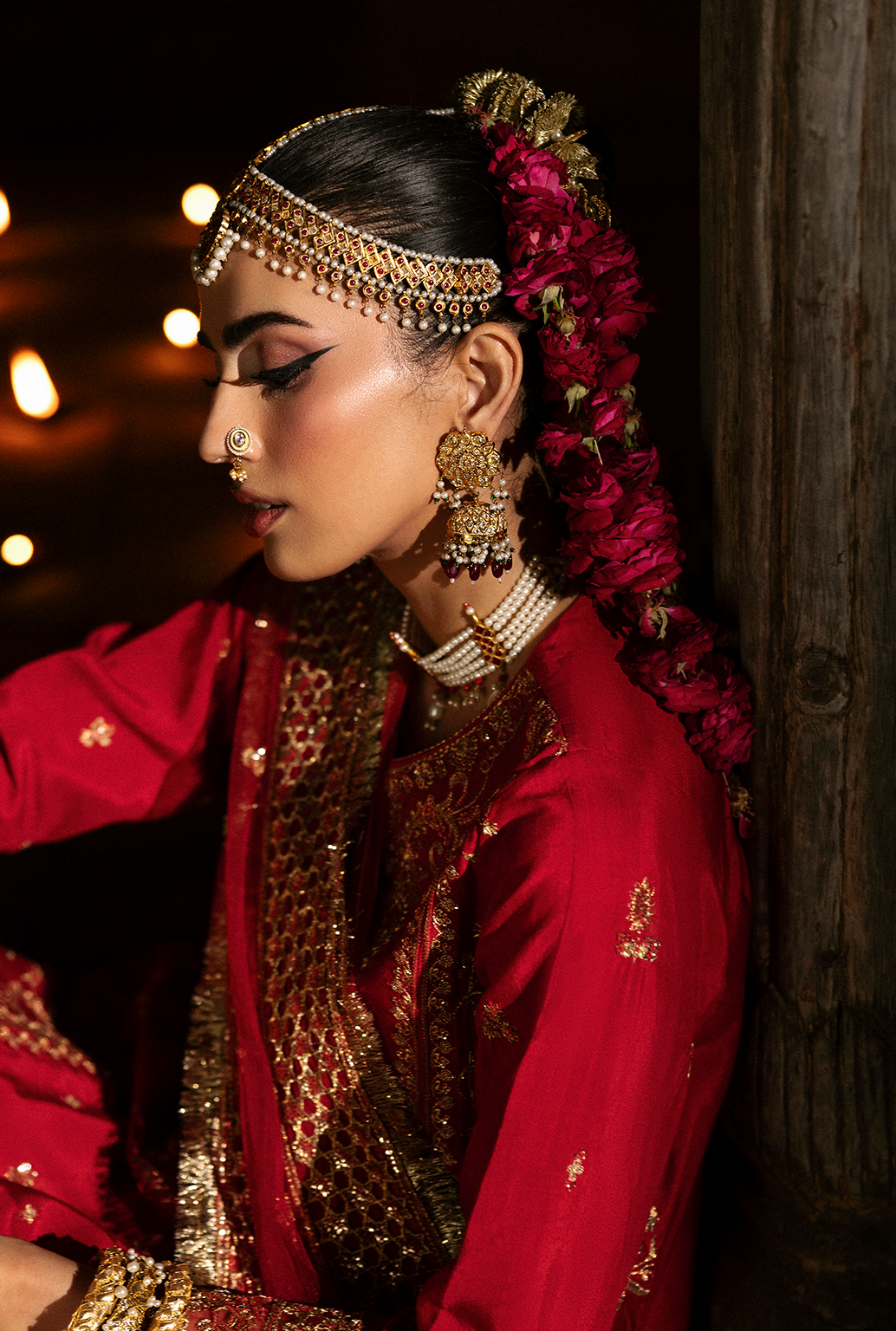 Saad Shaikh Pashma Style — Mairaz Red Three-Piece Suit