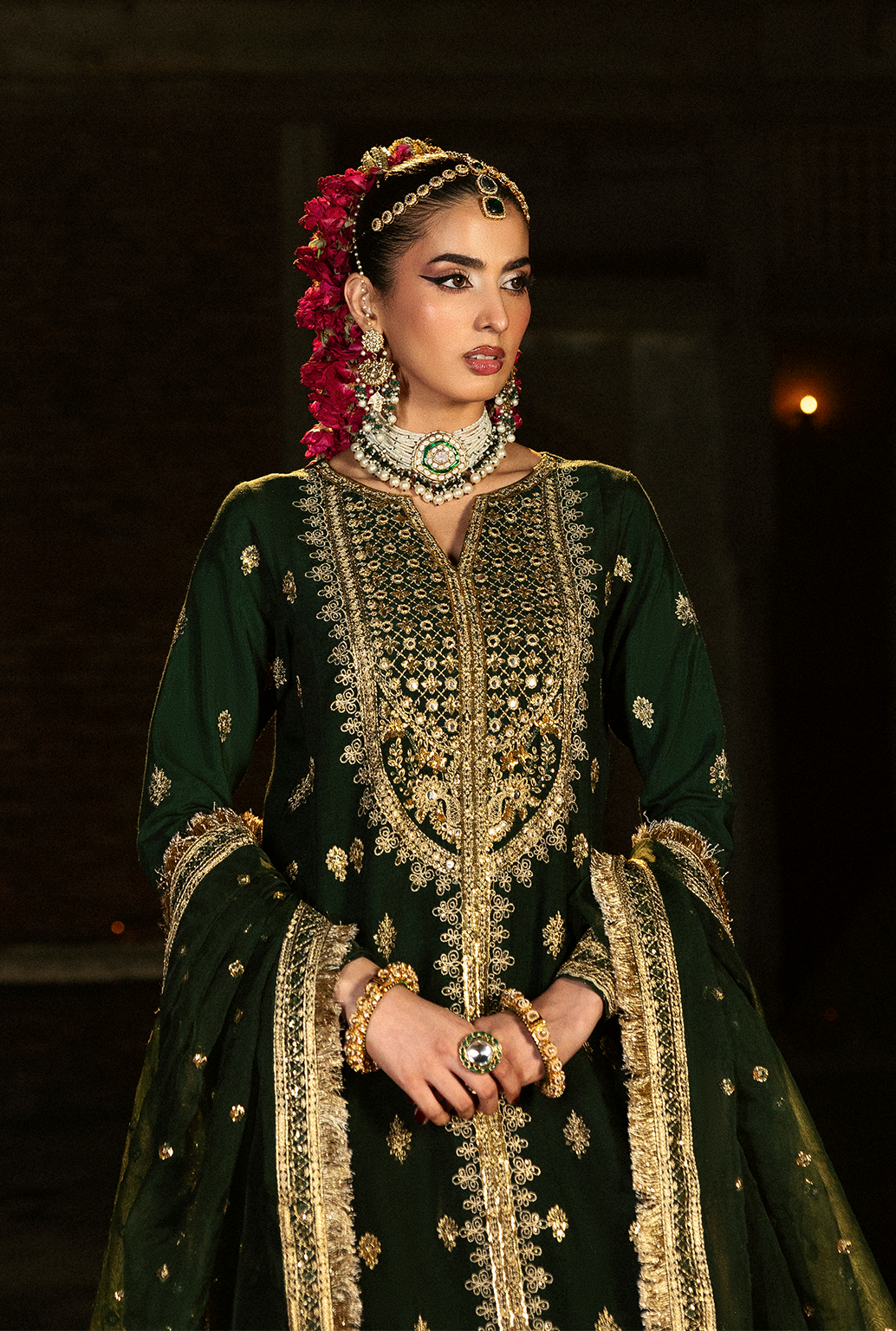 Saad Shaikh Zaib Style — Mairaz Dark Green Three-Piece Suit