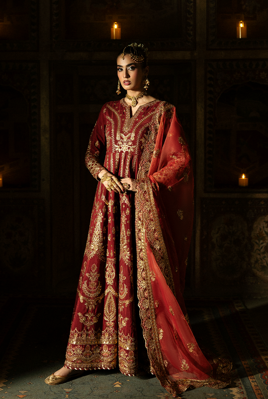 Saad Shaikh Shazma Style — Mairaz Maroon Formal Ensemble