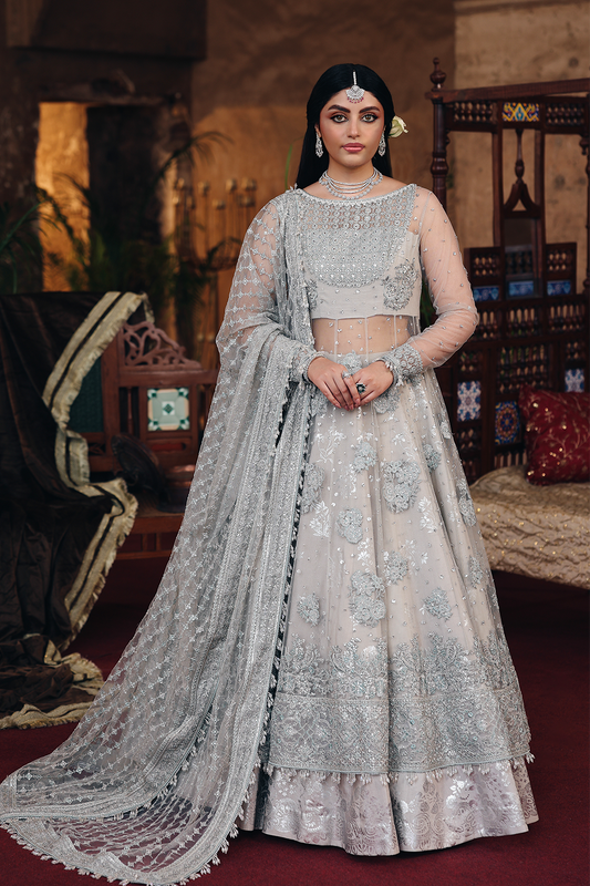 Saad Shaikh Shehwar Style — Mairaz Aqua Lehenga