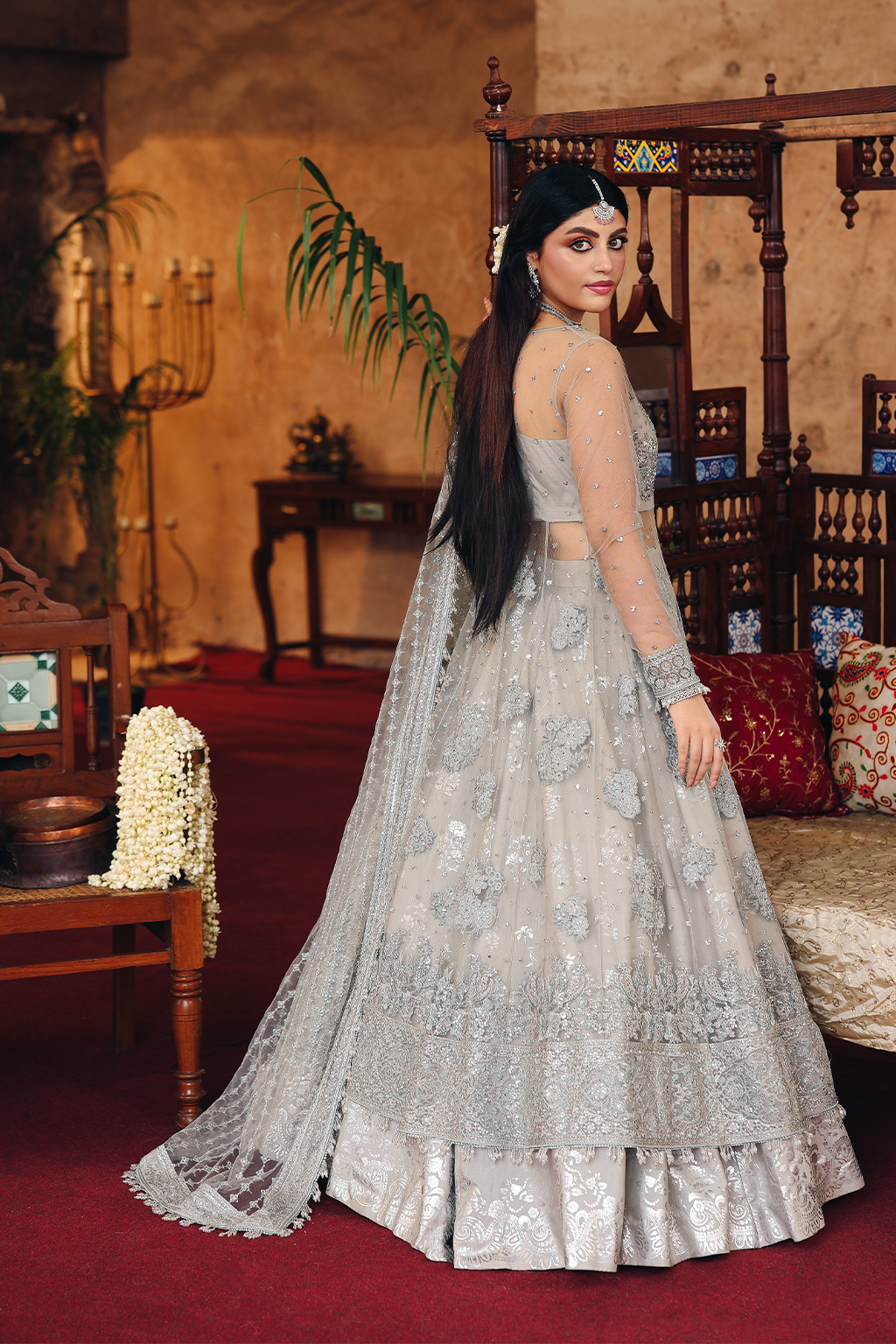 Saad Shaikh Shehwar Style — Mairaz Aqua Lehenga
