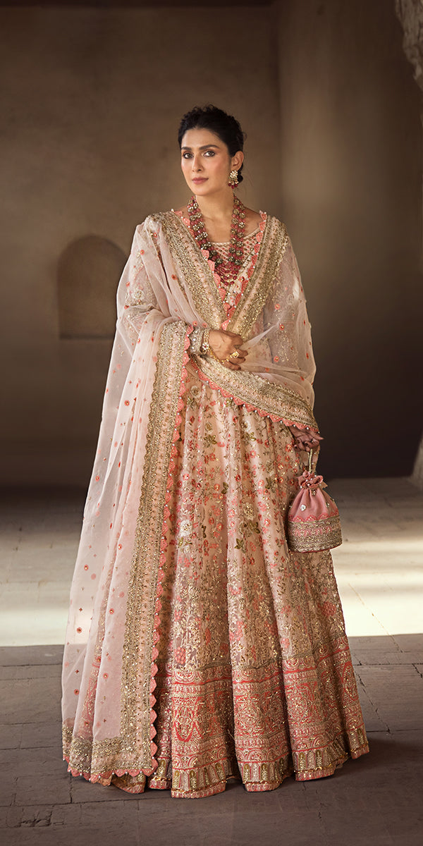 Erum Khan Zohra Style — Mairaz Soft Pink Wedding Maxi