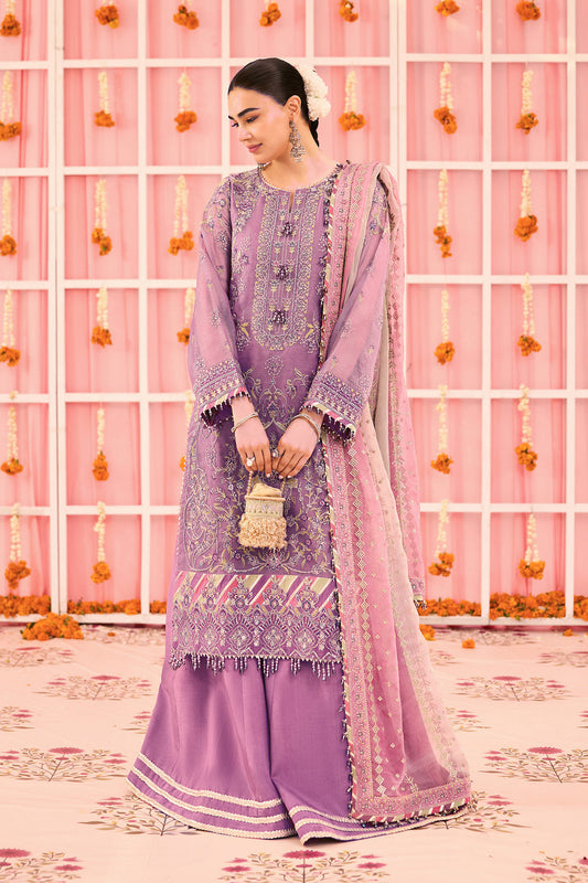 Alizeh AF-ZN-2220-Zari Style — Mairaz Mauve Three-Piece Suit