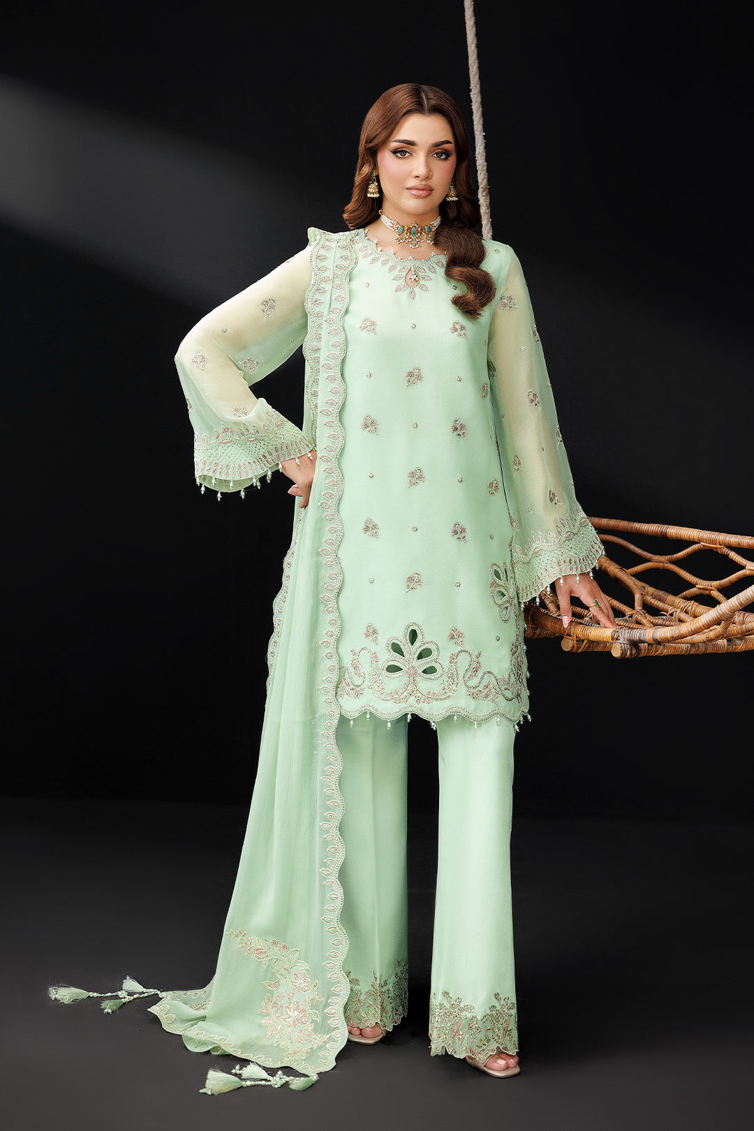 Alizeh AF-DUA-3038-Opaline Style — Mairaz Three-Piece Suit