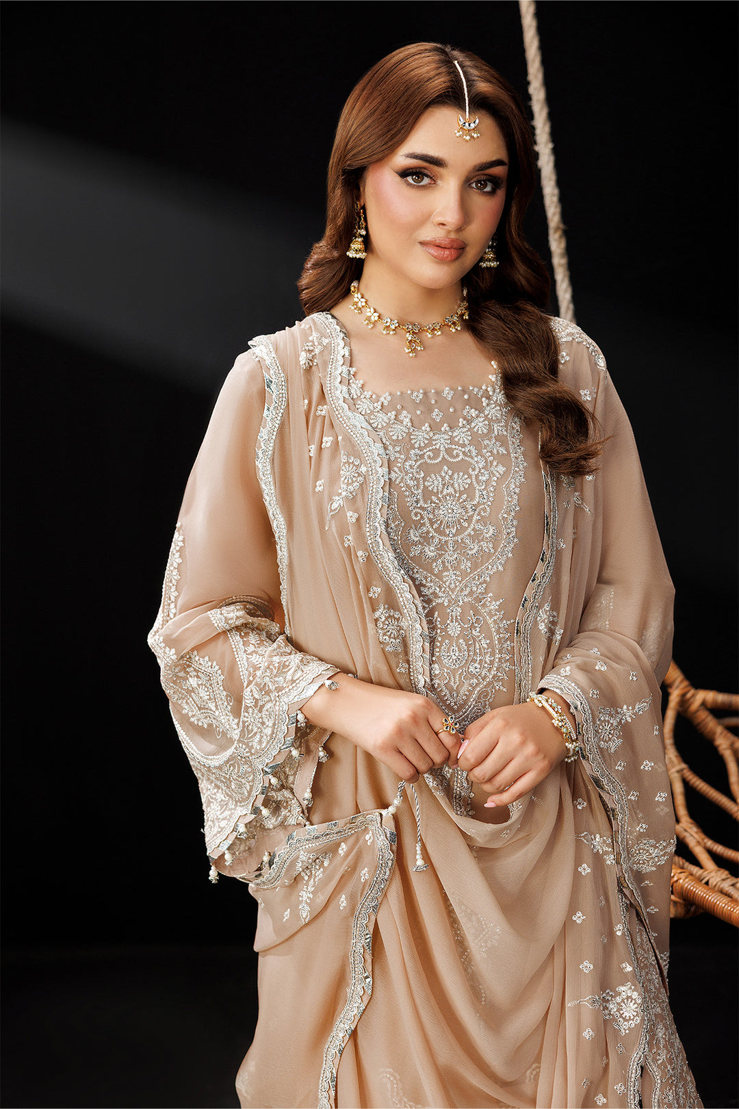 Alizeh Gilded Lace Style — Mairaz Three-Piece Suit