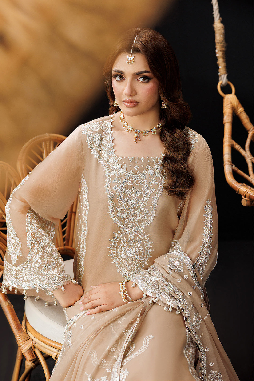 Alizeh Gilded Lace Style — Mairaz Three-Piece Suit