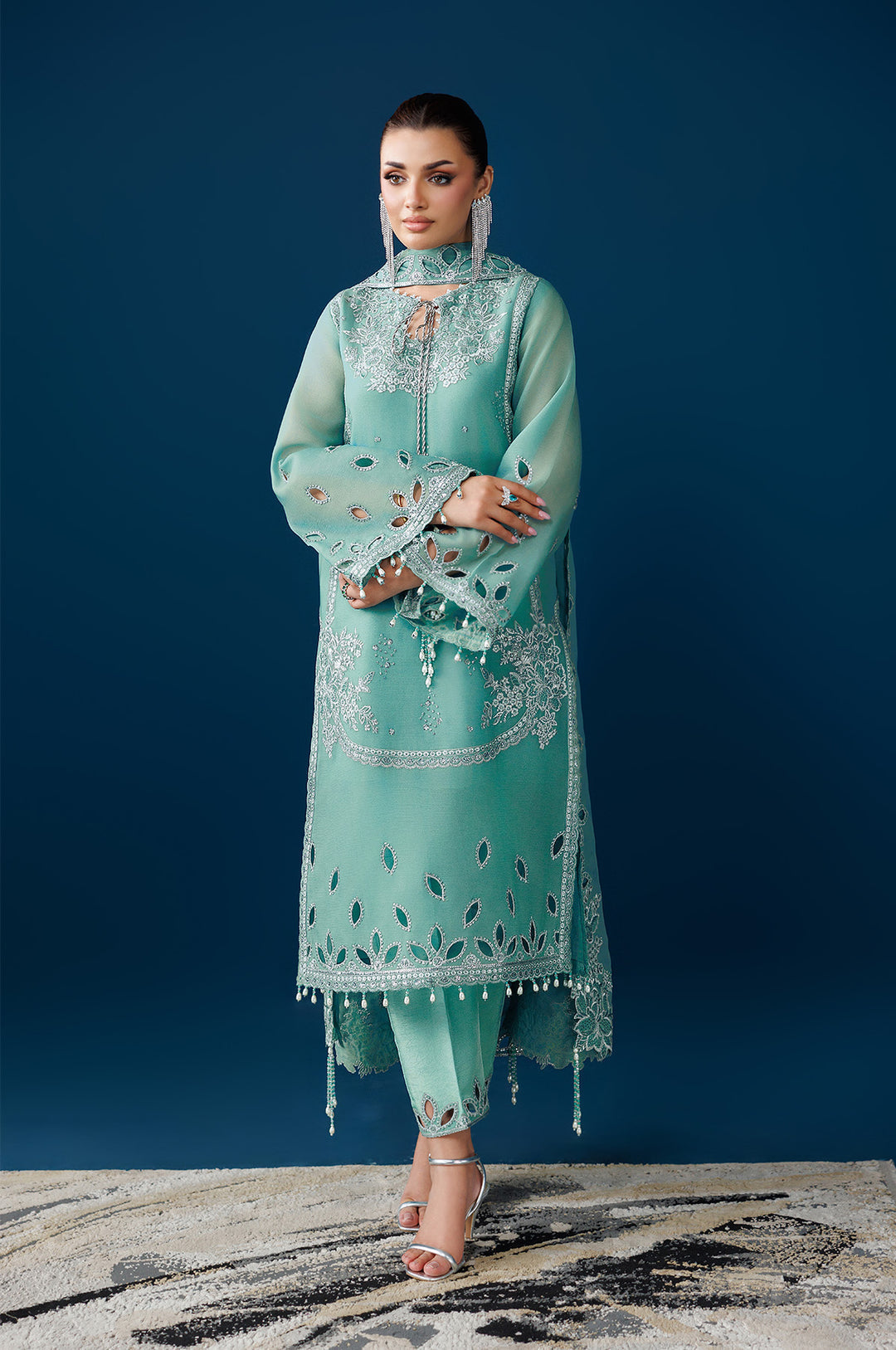 Alizeh AF-DUA-3034 Sea Glass Style — Mairaz Three-Piece Suit