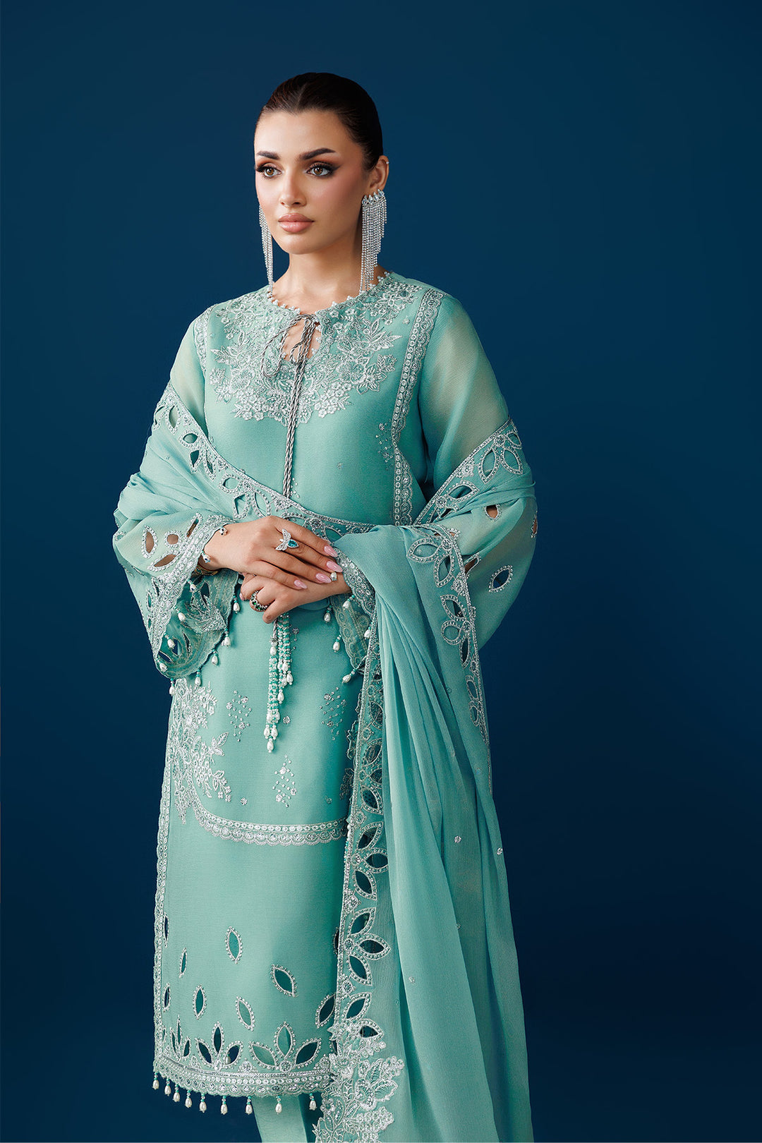 Alizeh AF-DUA-3034 Sea Glass Style — Mairaz Three-Piece Suit