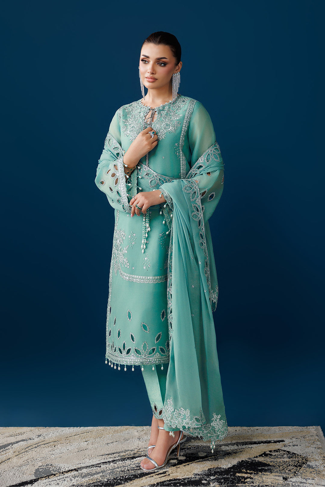 Alizeh AF-DUA-3034 Sea Glass Style — Mairaz Three-Piece Suit
