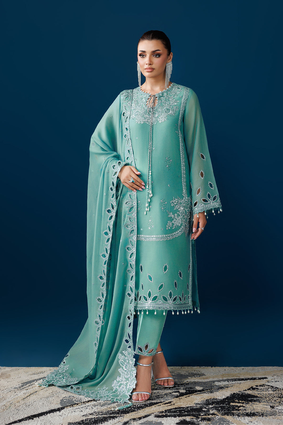 Alizeh AF-DUA-3034 Sea Glass Style — Mairaz Three-Piece Suit