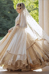 Faiza Saqlain Ahlah Style — Mairaz White Net Pishwas & Sharara, product view 2 of 3