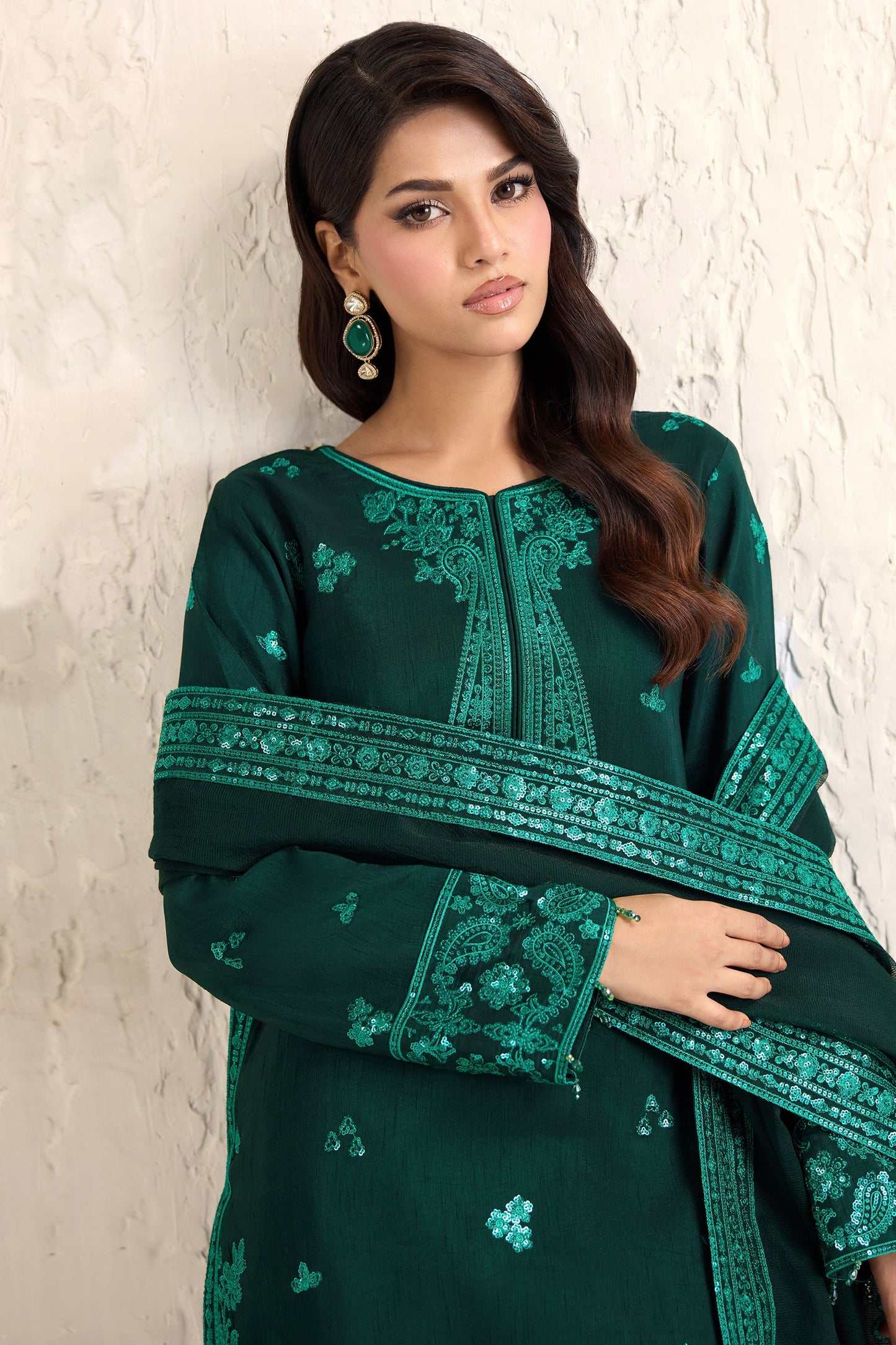 Farasha Emerald Luxe Style — Mairaz Three-Piece Suit
