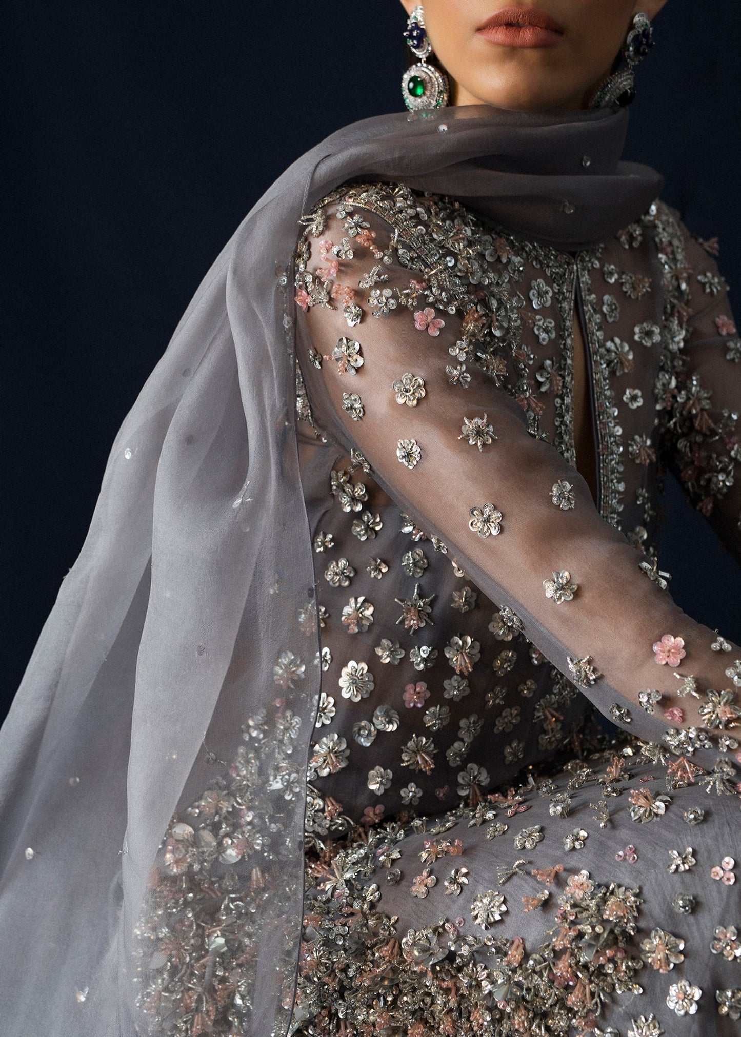 Hussain Rehar Surmai Style — Mairaz Grey Sharara