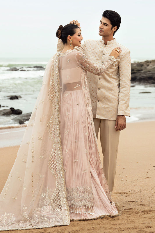 Afrozeh Shahnoor Style — Mairaz Powder Pink Three-Piece Suit