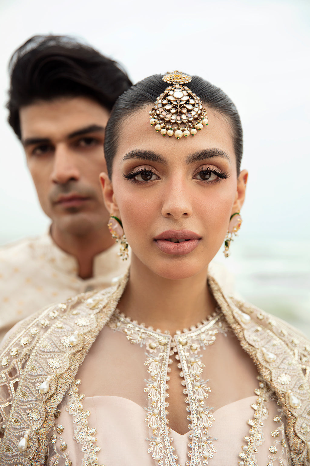 Afrozeh Shahnoor Style — Mairaz Powder Pink Three-Piece Suit
