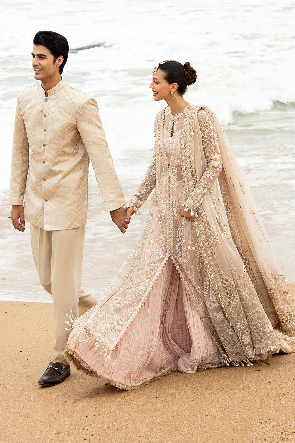 Afrozeh Shahnoor Style — Mairaz Powder Pink Three-Piece Suit