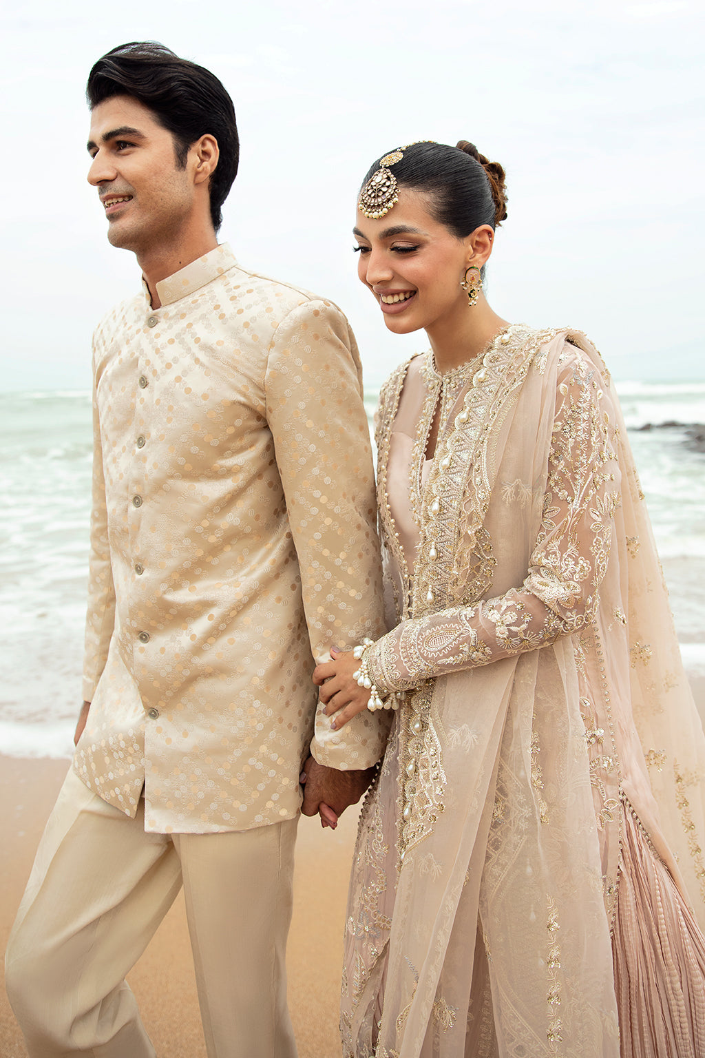 Afrozeh Shahnoor Style — Mairaz Powder Pink Three-Piece Suit