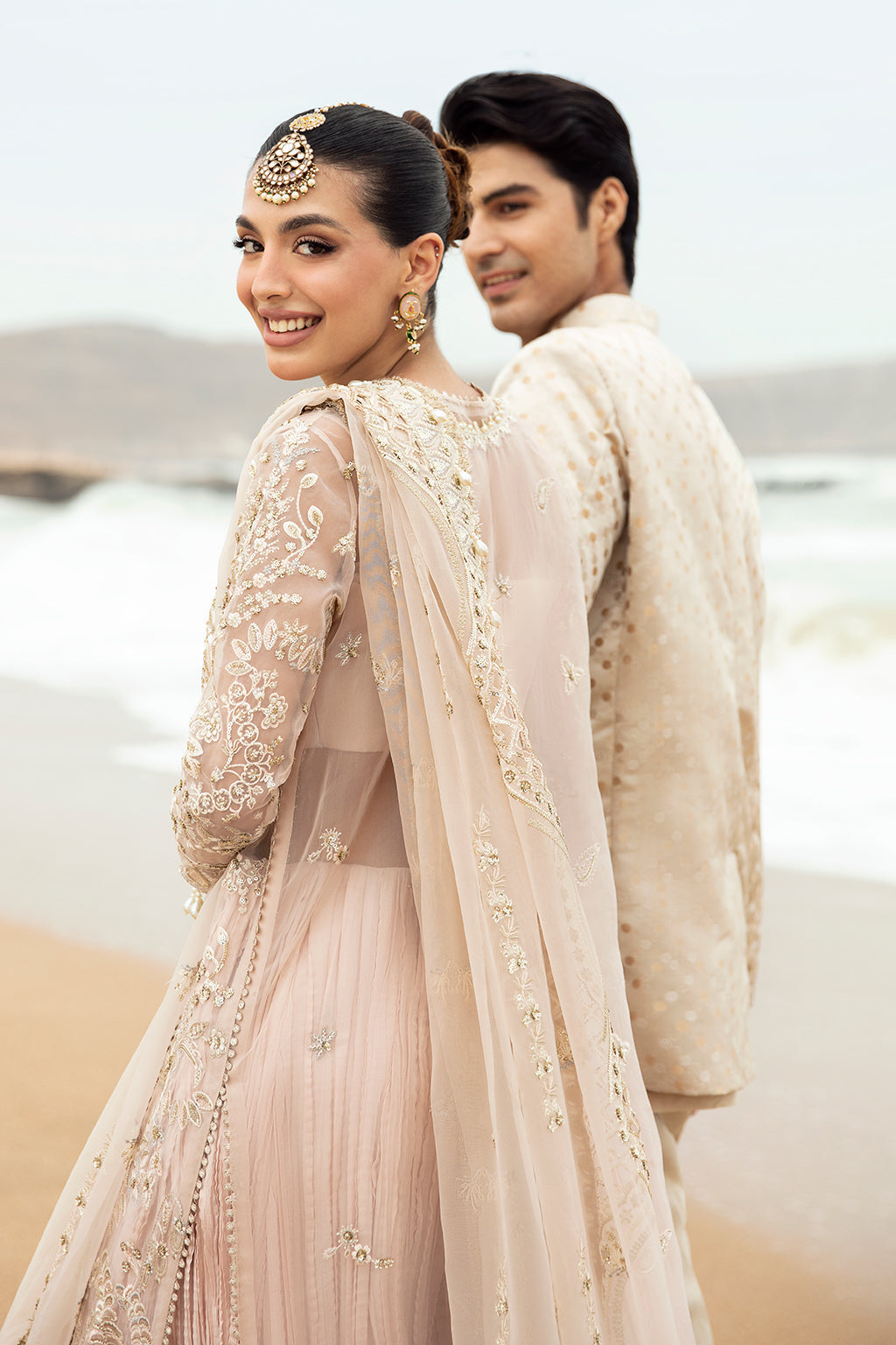 Afrozeh Shahnoor Style — Mairaz Powder Pink Three-Piece Suit