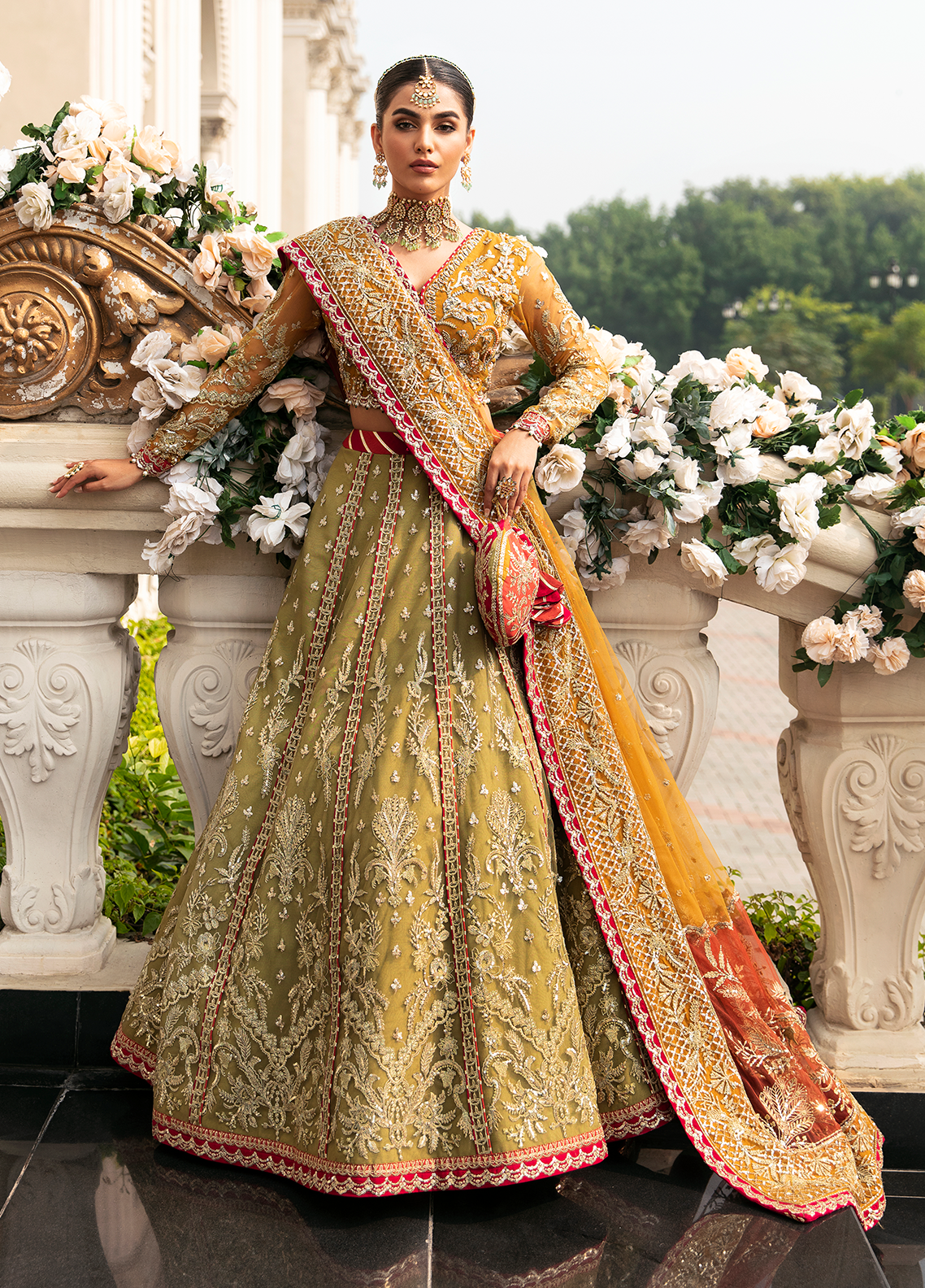 Gulaal Diya Style — Mairaz Lehenga