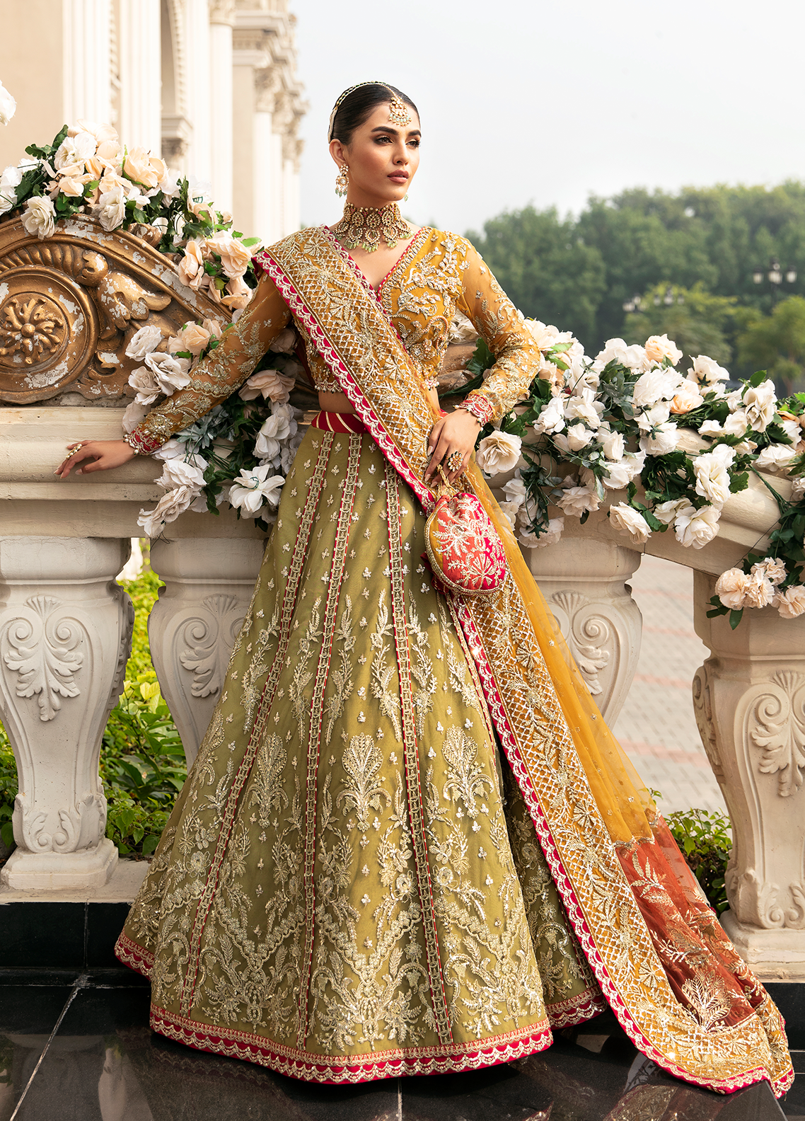 Gulaal Diya Style — Mairaz Lehenga