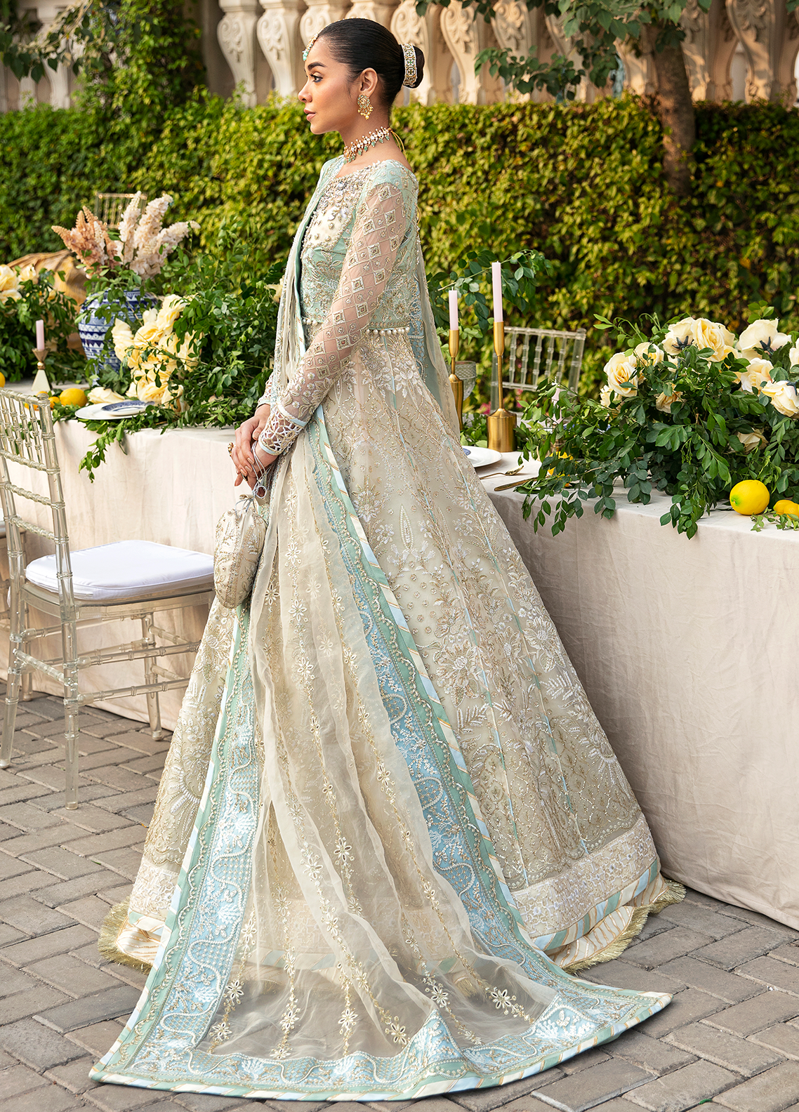 Gulaal Nareena Style — Mairaz Mint Green Long Frock