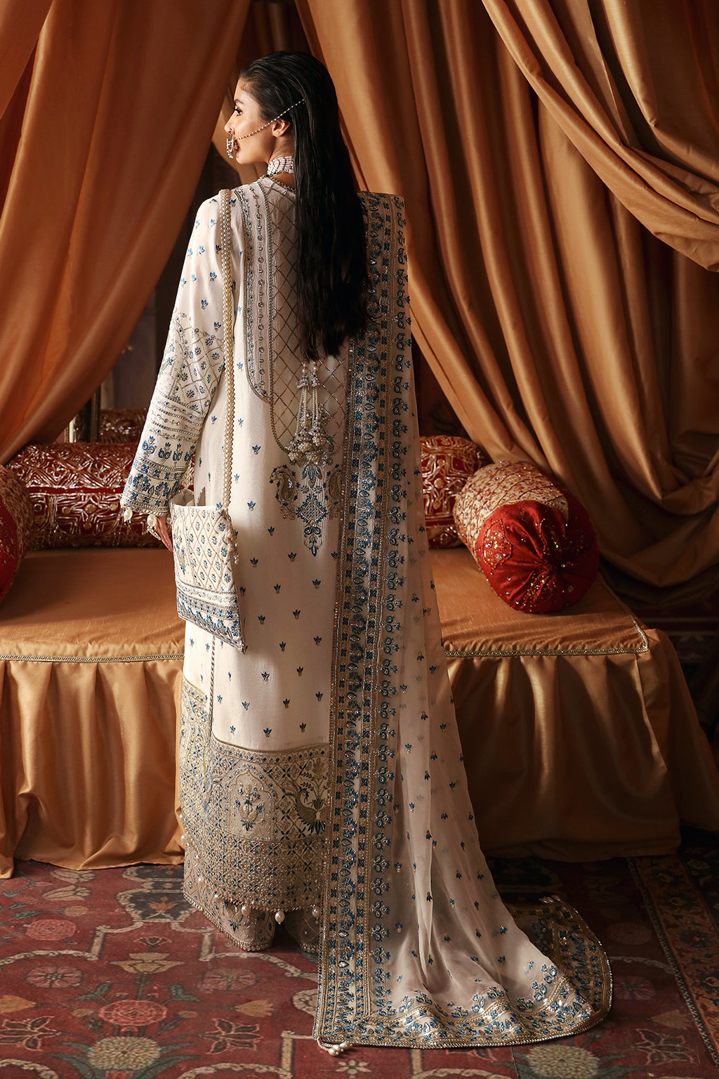 Afrozeh Chandni Style — Mairaz Off White Three-Piece Suit