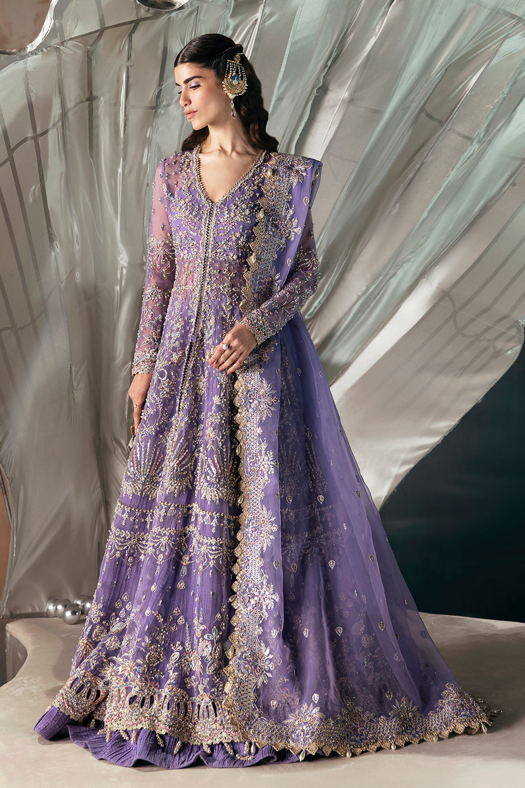 Afrozeh Eloah Style — Mairaz Lilac Long Frock