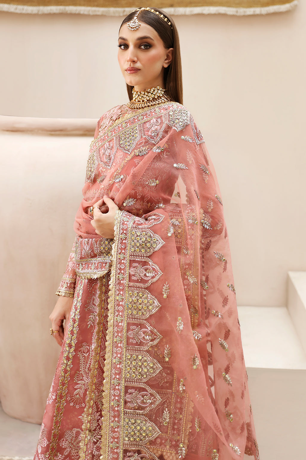 Afrozeh Shahpara Style — Mairaz Pink Three-Piece Suit