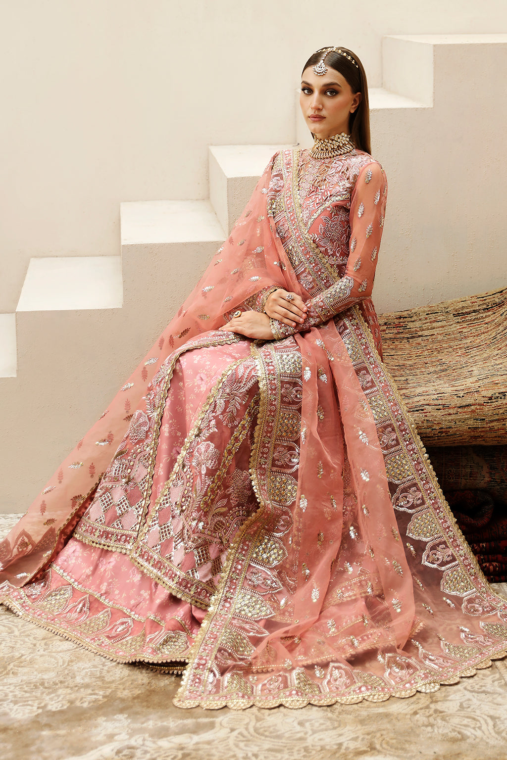 Afrozeh Shahpara Style — Mairaz Pink Three-Piece Suit