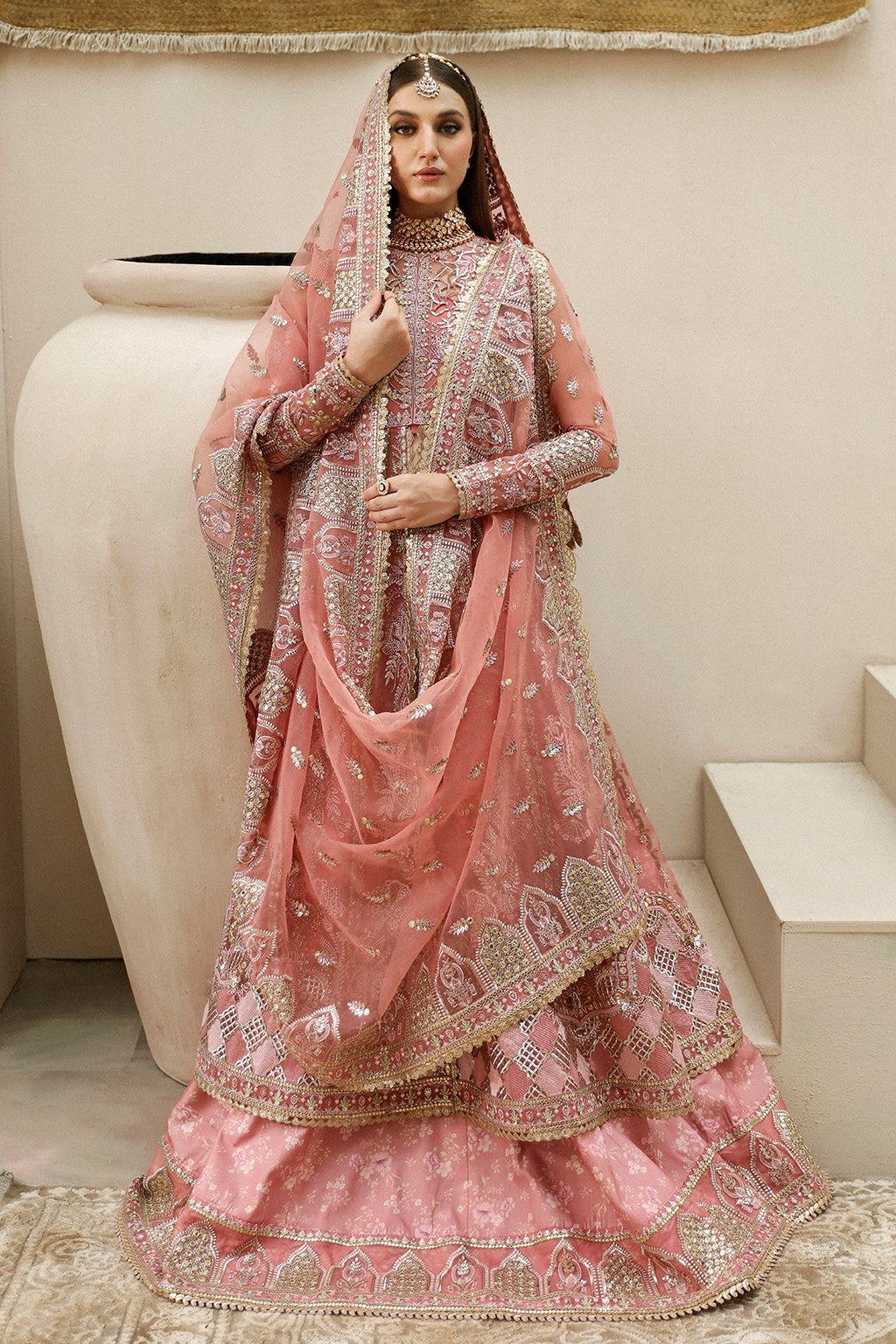 Afrozeh Shahpara Style — Mairaz Pink Three-Piece Suit