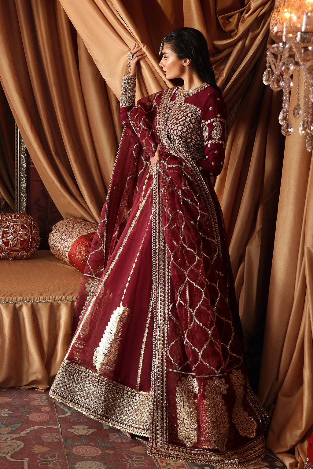 Afrozeh Muskan Style — Mairaz Magenta Three-Piece Suit