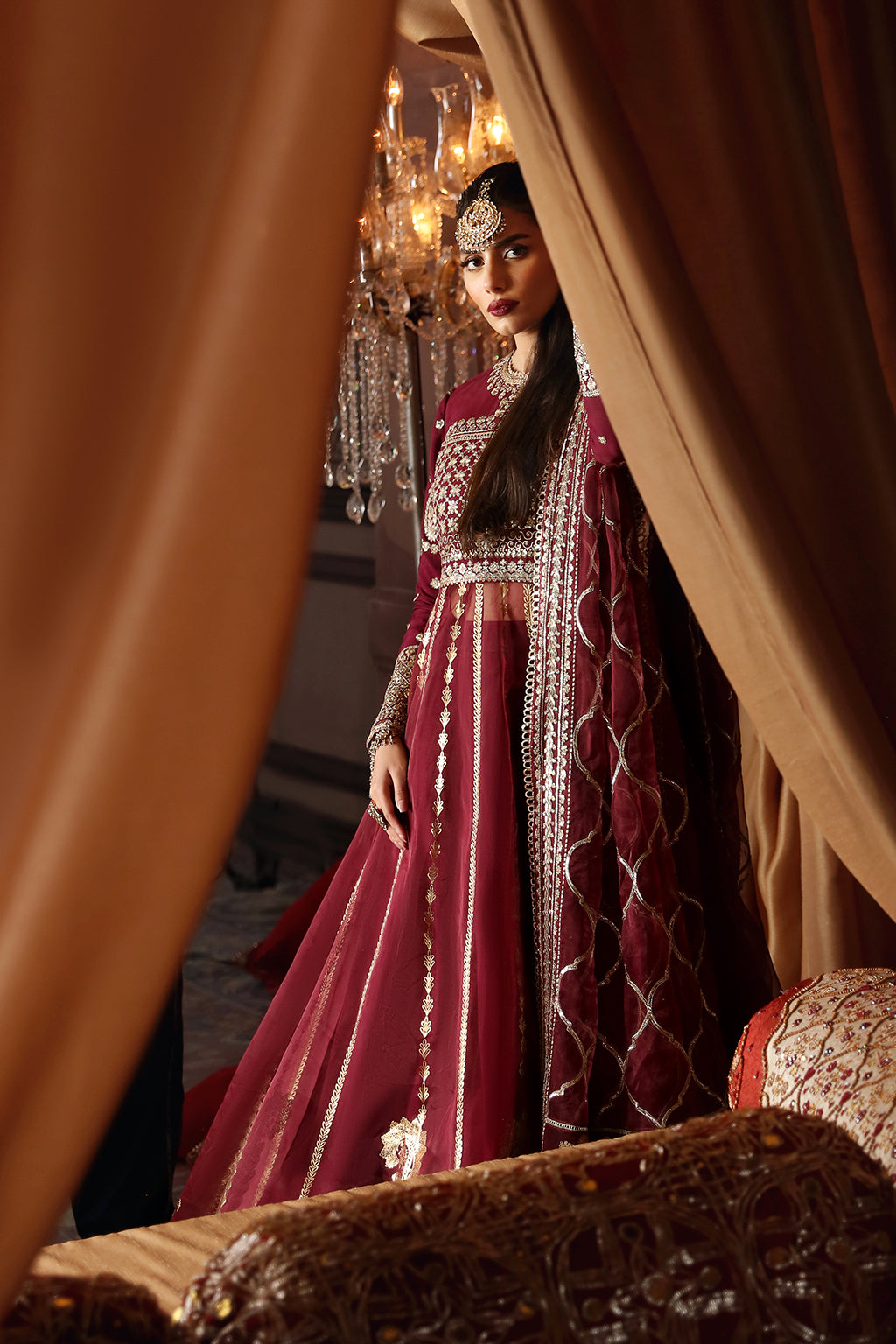 Afrozeh Muskan Style — Mairaz Magenta Three-Piece Suit