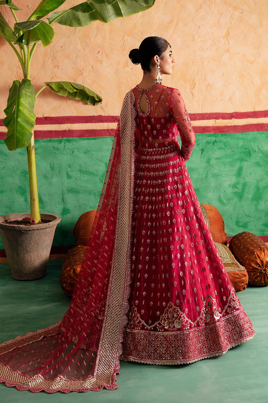 Afrozeh Gulabposh Style — Mairaz Coral Pink Wedding Maxi