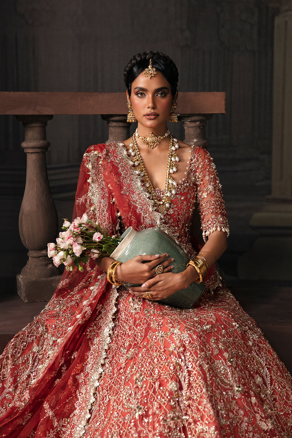 Afrozeh Lavinia Style — Mairaz Rust Wedding Maxi