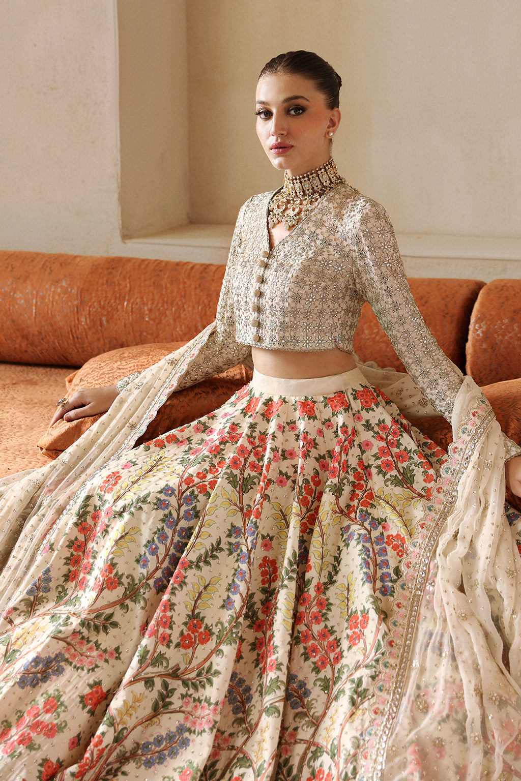 Afrozeh Gulnar Style — Mairaz Off White Three-Piece Suit