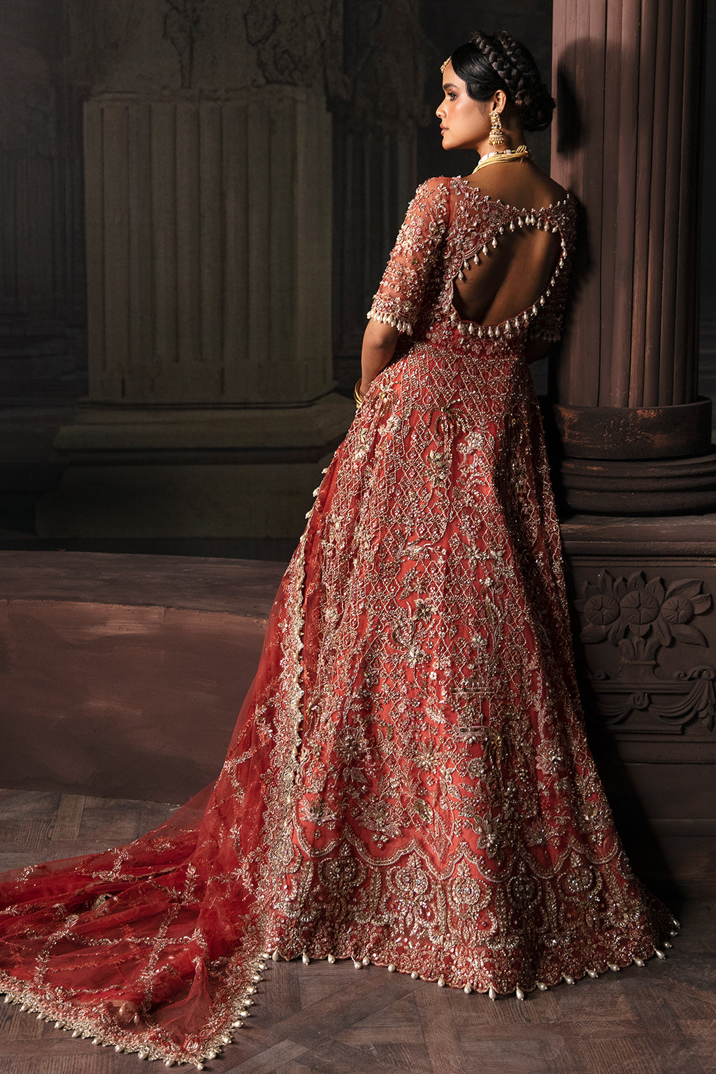 Afrozeh Lavinia Style — Mairaz Rust Wedding Maxi