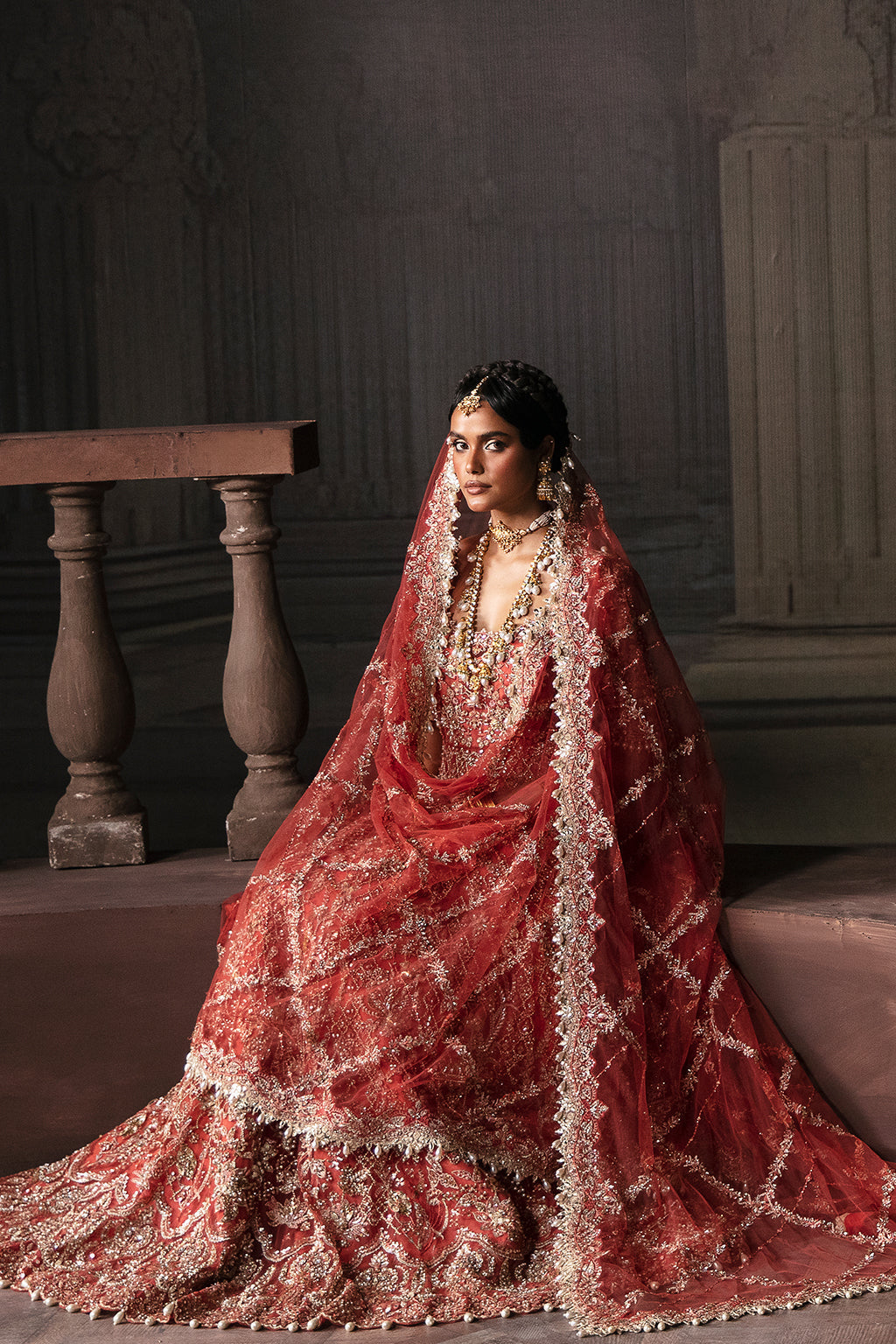 Afrozeh Lavinia Style — Mairaz Rust Wedding Maxi