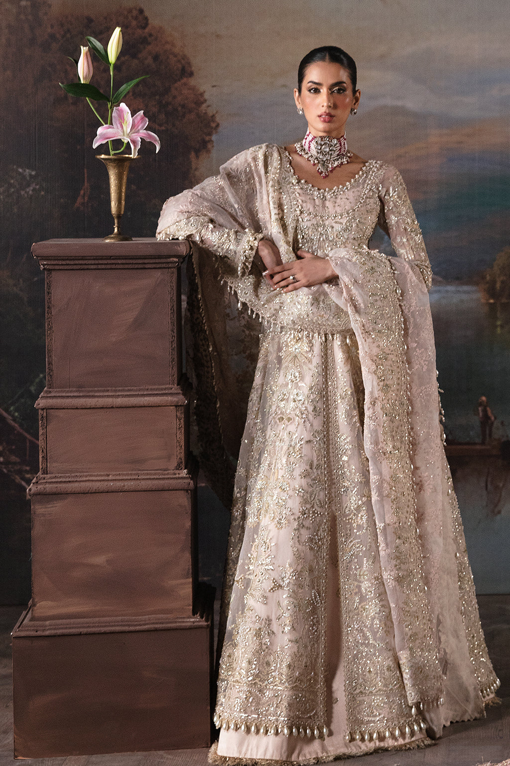 Afrozeh Clara Style — Mairaz Pink Wedding Maxi
