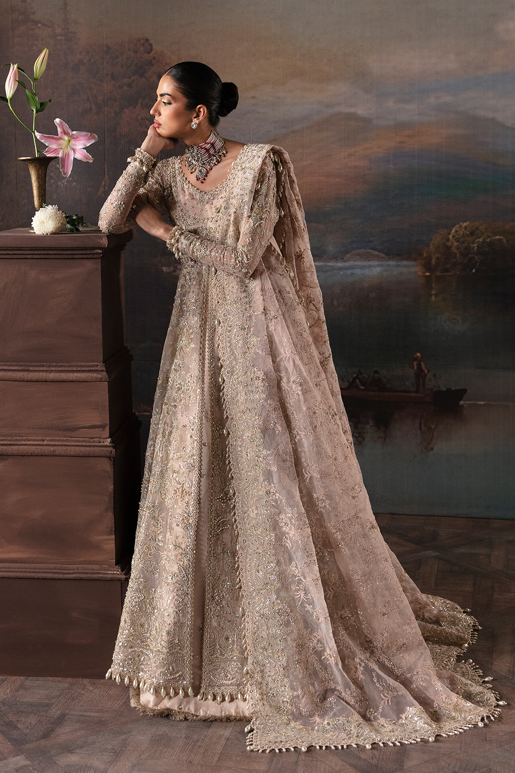 Afrozeh Clara Style — Mairaz Pink Wedding Maxi