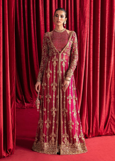 Kanwal Malik Haniya style — Mairaz raspberry gown reference, view 1 of 7