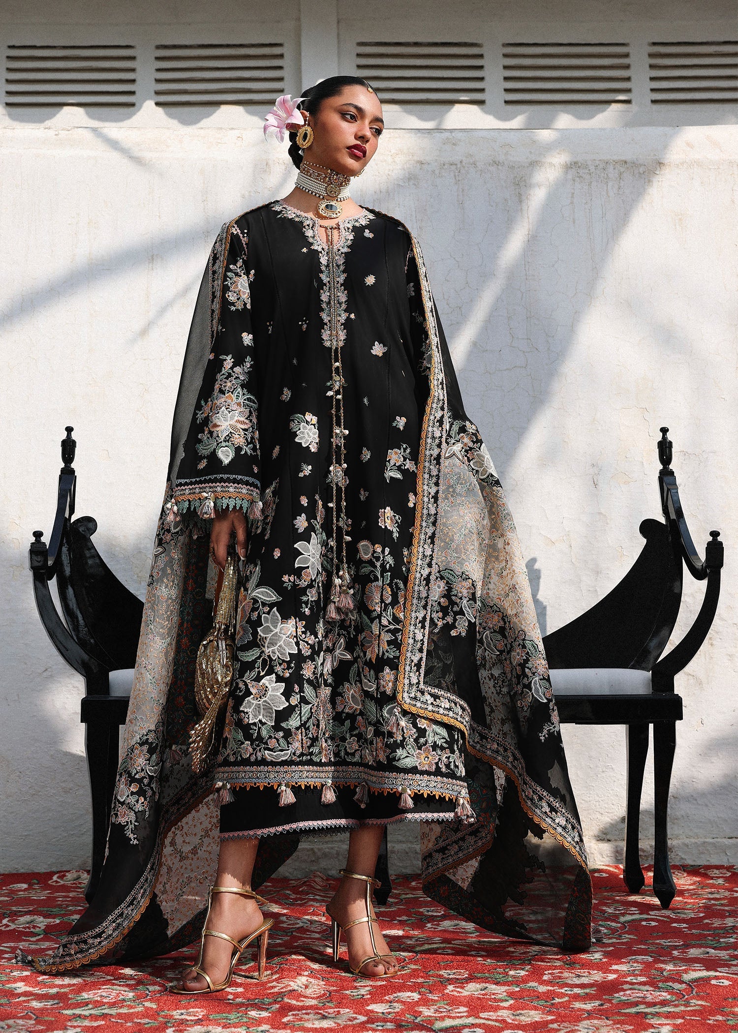 Hussain Rehar Sable style — Mairaz black three-piece suit reference, view 2 of 7