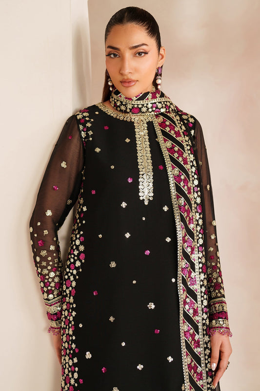 Farasha Black Cascade Style — Mairaz Black Three-Piece Suit