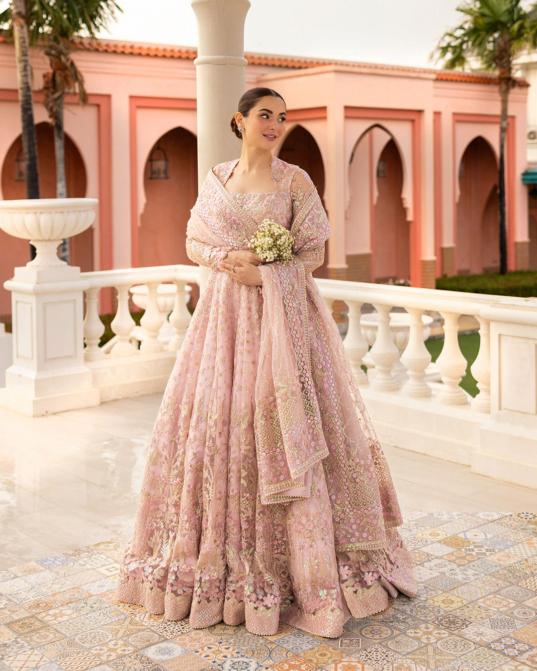 Faiza Saqlain Ruzova style — Mairaz powder pink maxi reference, view 1 of 7