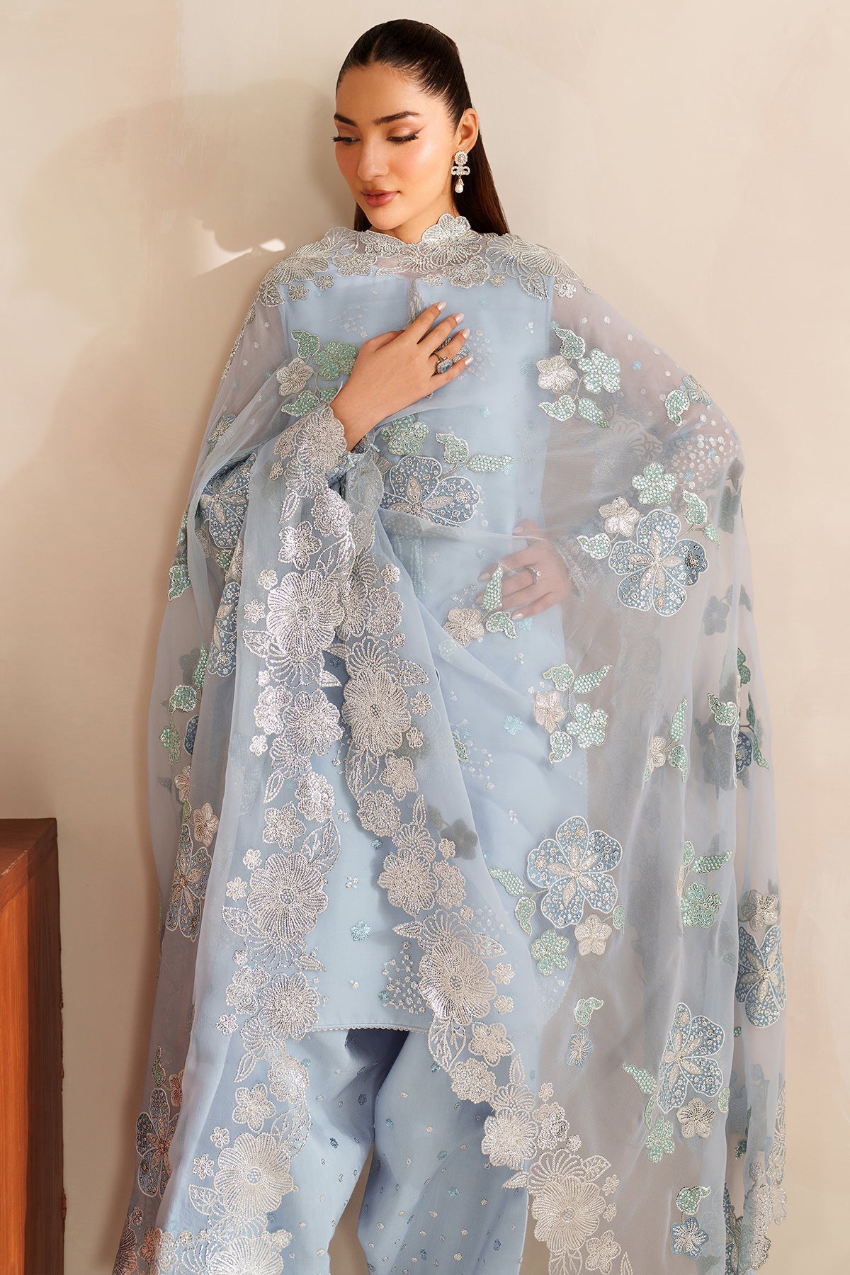Farasha Frosted Mist Style — Mairaz Three-Piece Suit