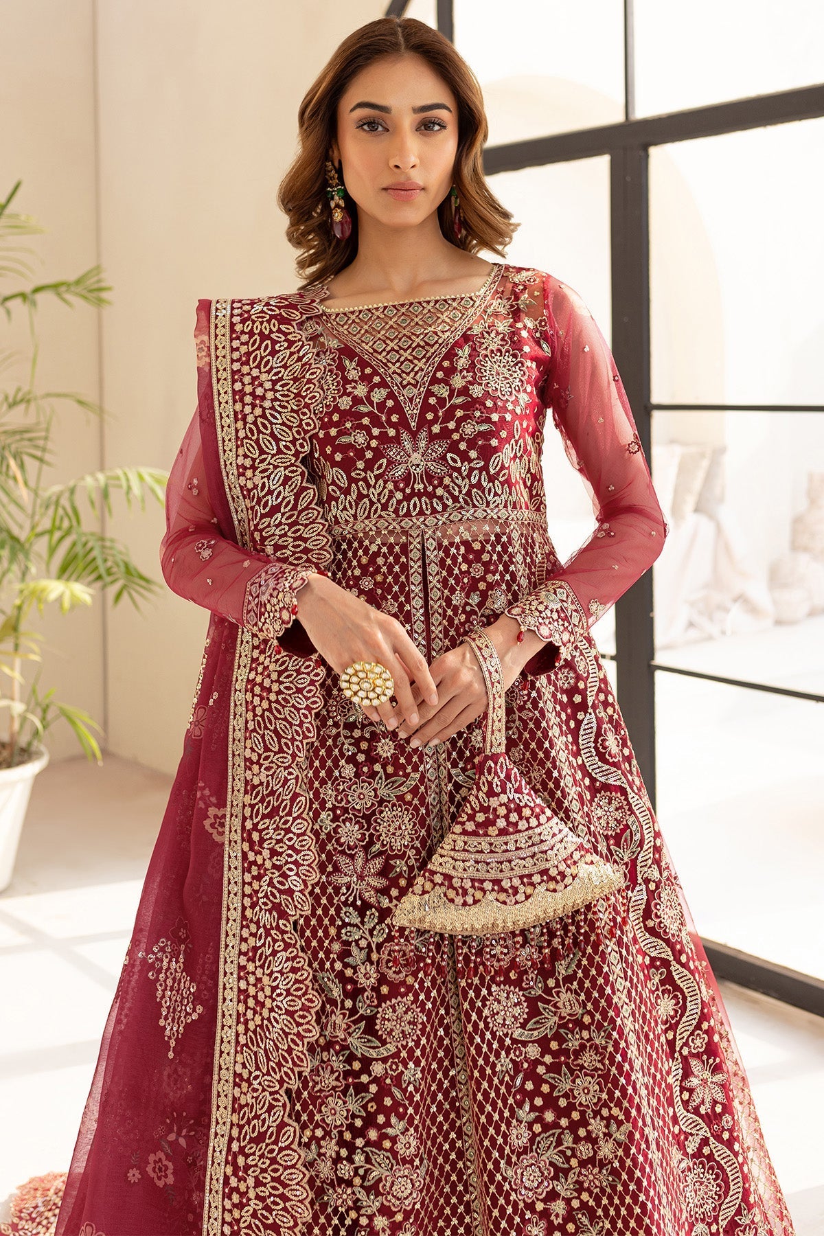 Farasha Carmine Allure Style — Mairaz Three-Piece Suit