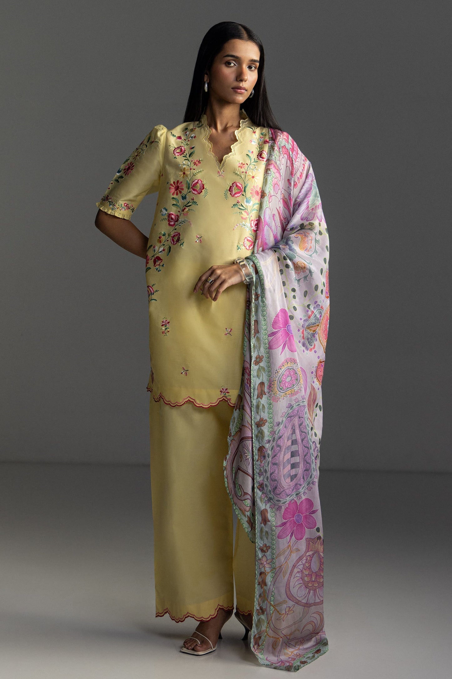 Zara Shahjahan Seren-5B Style — Mairaz Sunlight Yellow Lawn Suit
