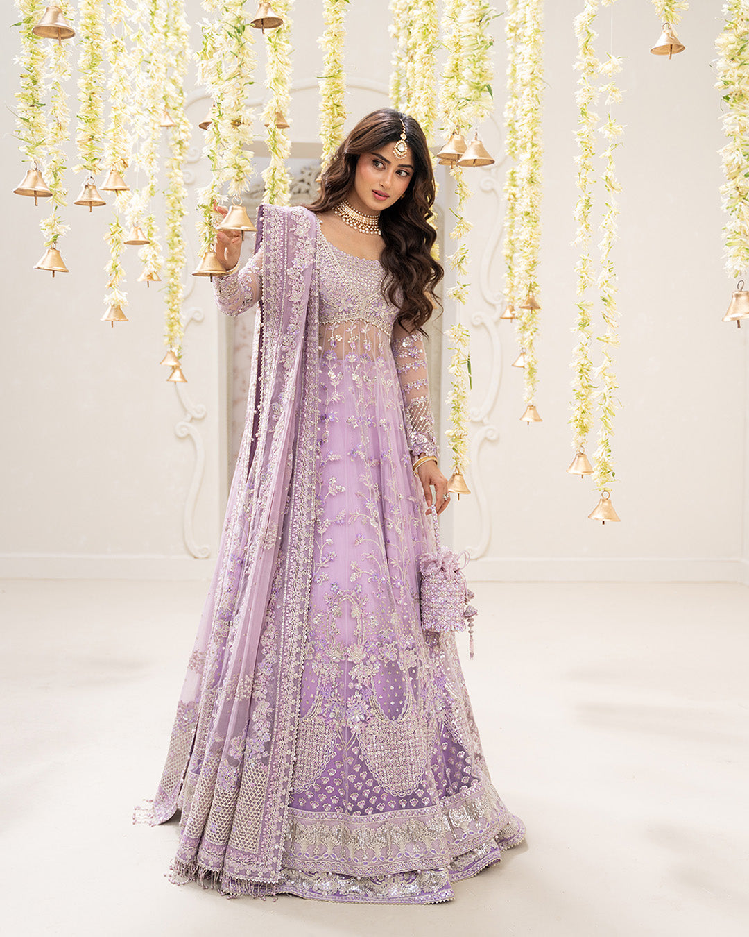 Faiza Saqlain Pinar style — Mairaz lilac lehenga reference, view 2 of 7