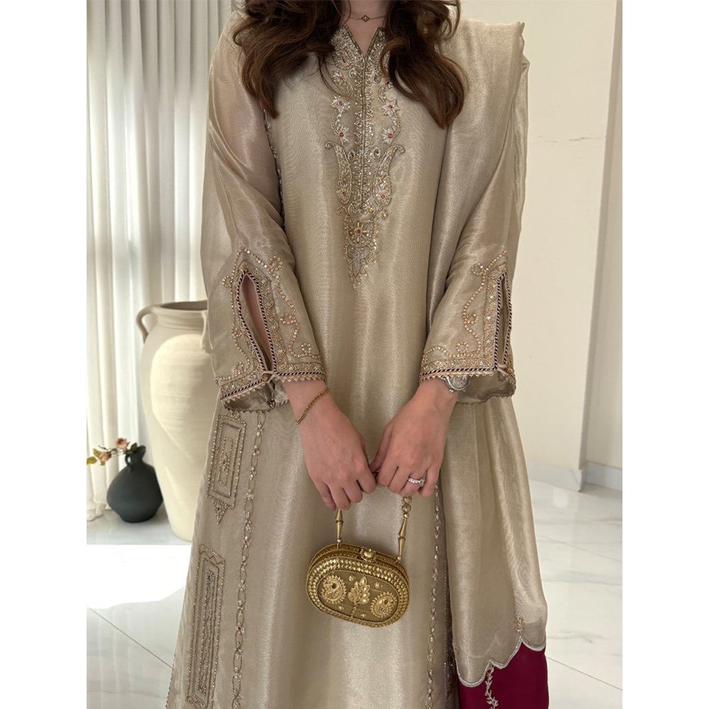 Republic Women Wear Zarin Style — Mairaz Maroon Three-Piece Suit