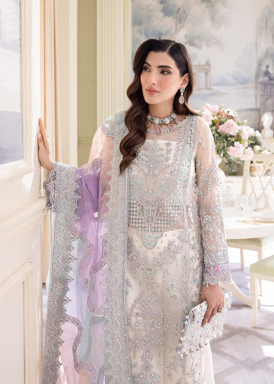 Kanwal Malik Lumina Style — Mairaz White Three-Piece Suit