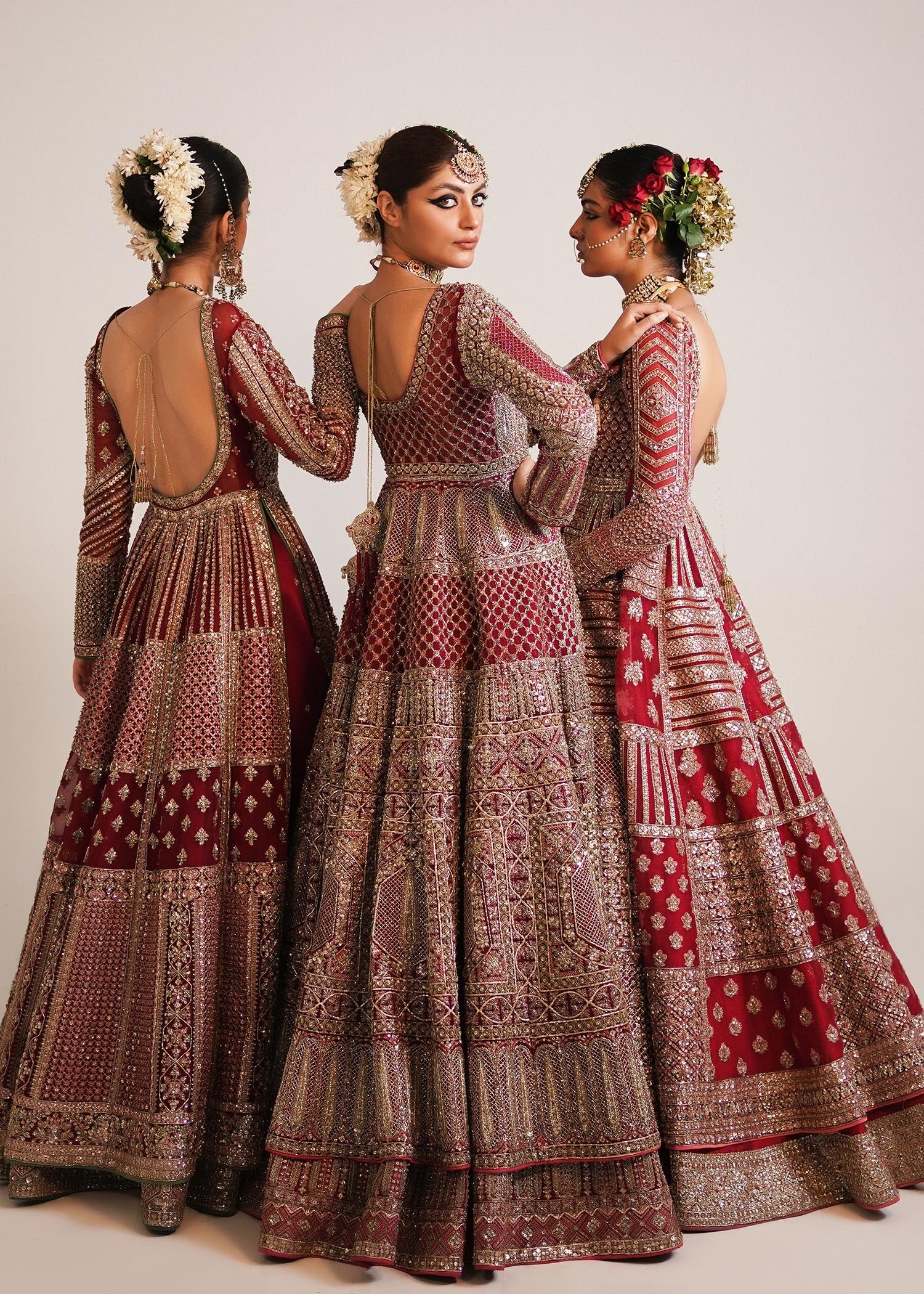 Hussain Rehar Sarang style — Mairaz berry red lehenga reference, view 4 of 9